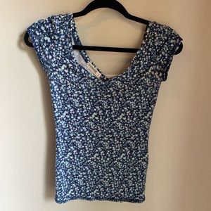 Garage Floral V Neck Top XS